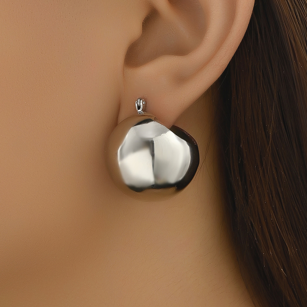 1 Paar IG-Stil Einfacher Stil Ball Eisen Ohrringe display picture 1