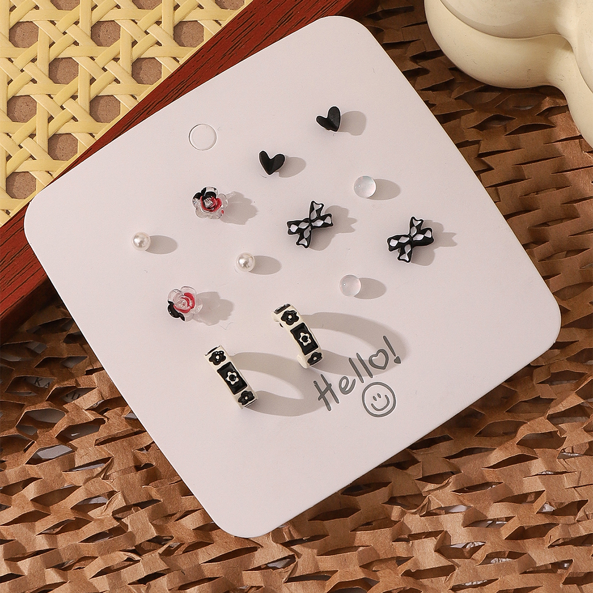 6 Pairs Cute Fruit Heart Shape Plating Alloy Ear Studs display picture 1