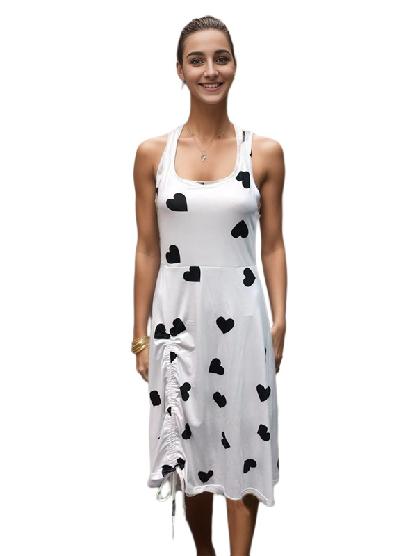 Women's Regular Dress Elegant U Neck Sleeveless Heart Shape Midi Dress Daily display picture 6