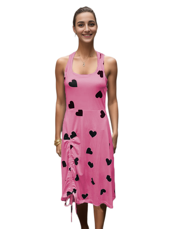 Women's Regular Dress Elegant U Neck Sleeveless Heart Shape Midi Dress Daily display picture 8