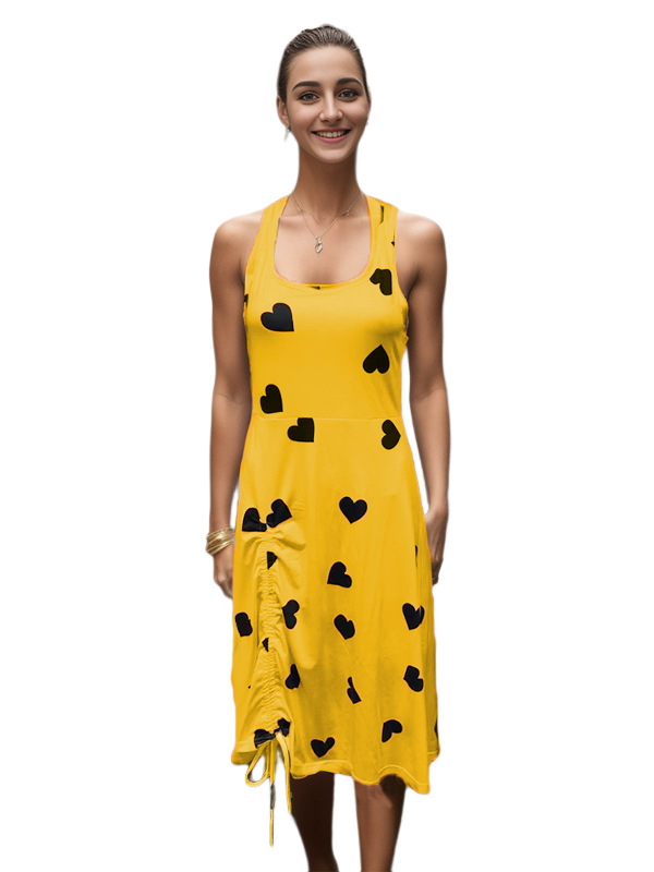 Women's Regular Dress Elegant U Neck Sleeveless Heart Shape Midi Dress Daily display picture 9