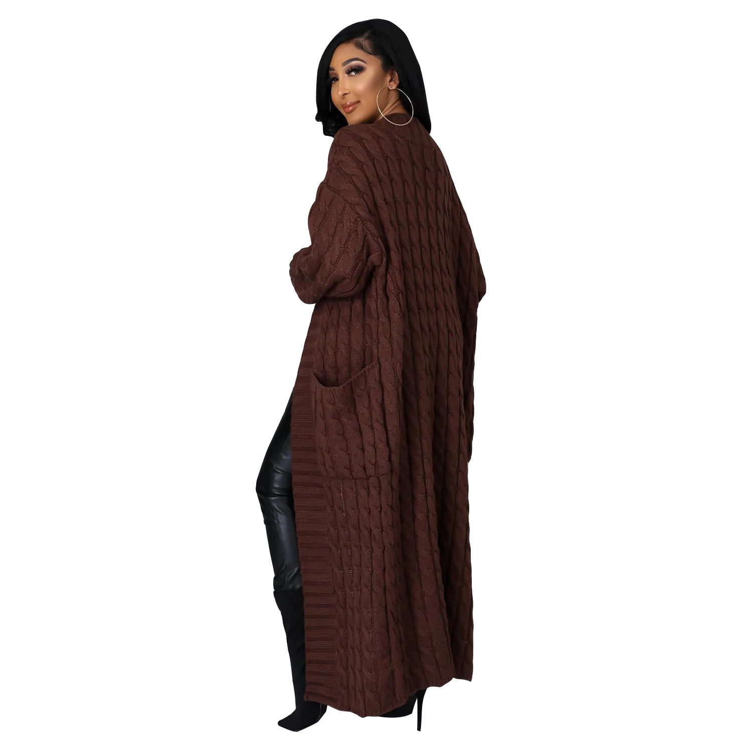 Women's Coat Sweater Long Sleeve Sweaters & Cardigans Elegant Solid Color display picture 70