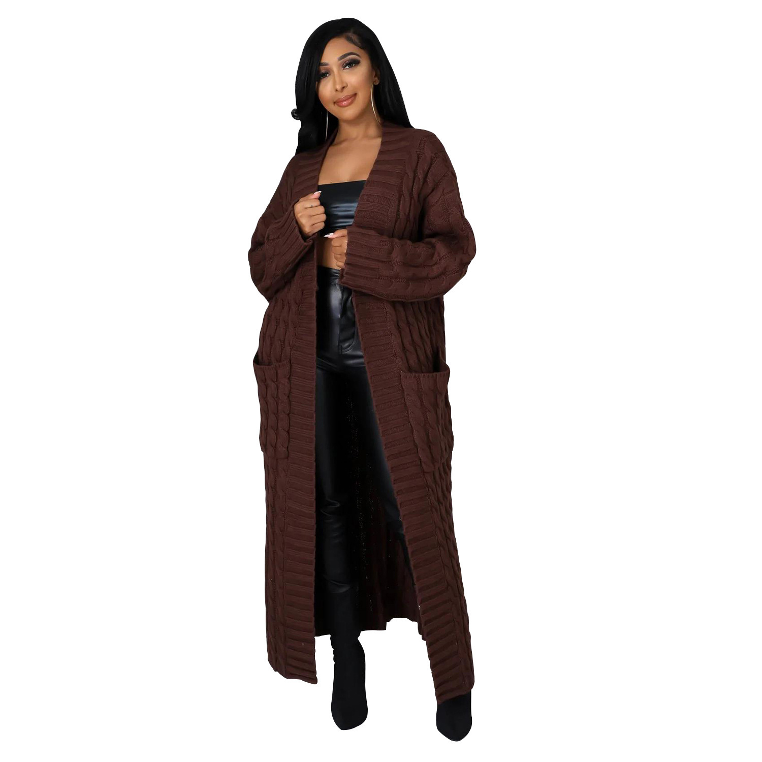 Women's Coat Sweater Long Sleeve Sweaters & Cardigans Elegant Solid Color display picture 71