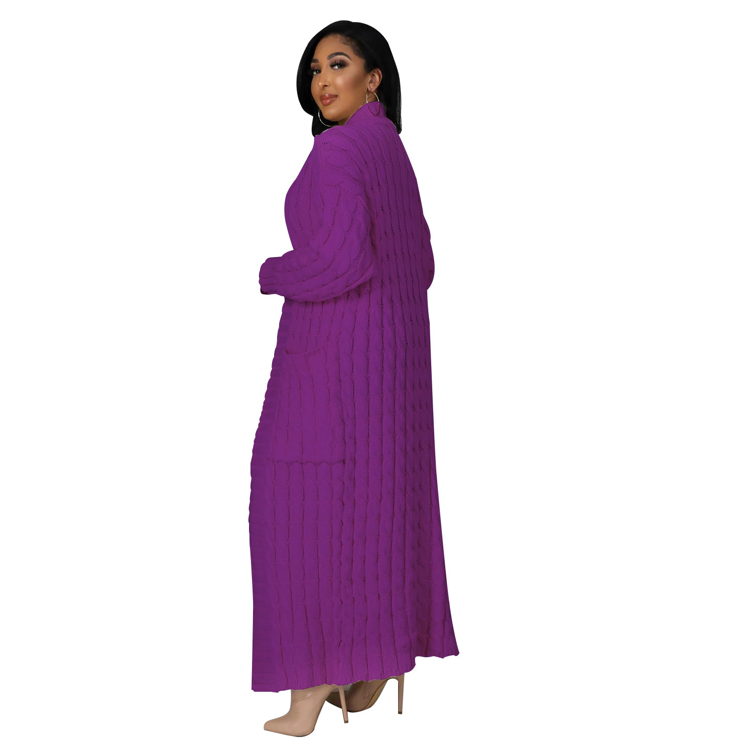 Women's Coat Sweater Long Sleeve Sweaters & Cardigans Elegant Solid Color display picture 83