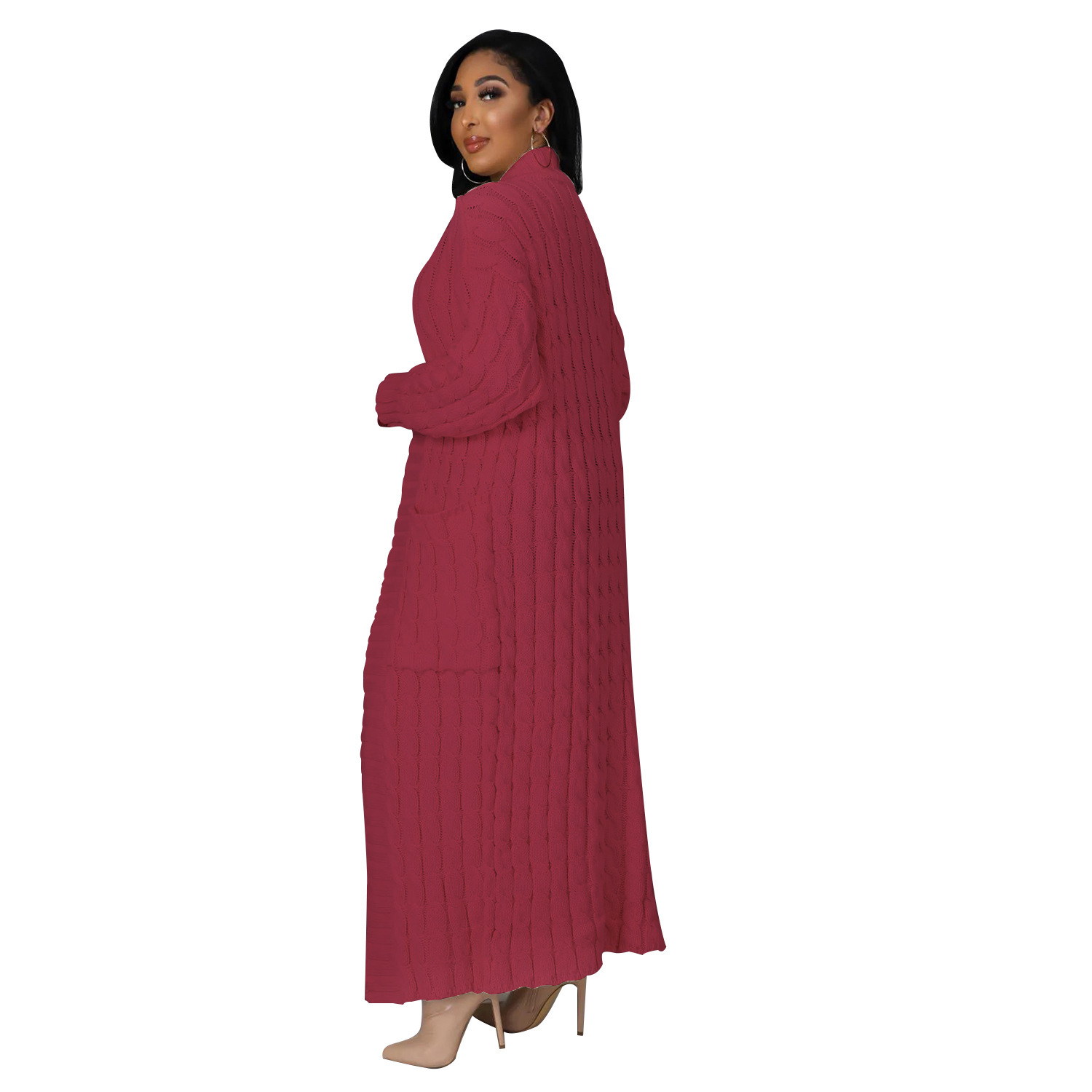 Women's Coat Sweater Long Sleeve Sweaters & Cardigans Elegant Solid Color display picture 98