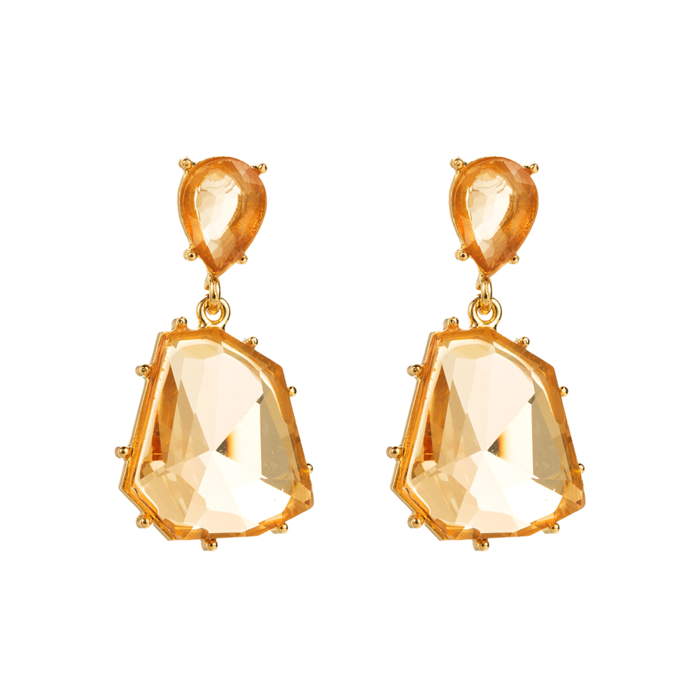 1 Pair Elegant Simple Style Irregular Geometric Inlay Alloy Resin Gold Plated Drop Earrings display picture 6