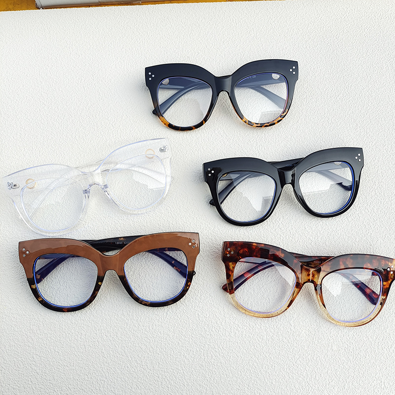 IG Style Solid Color Pc Resin Cat Eye Full Frame Optical Glasses display picture 3