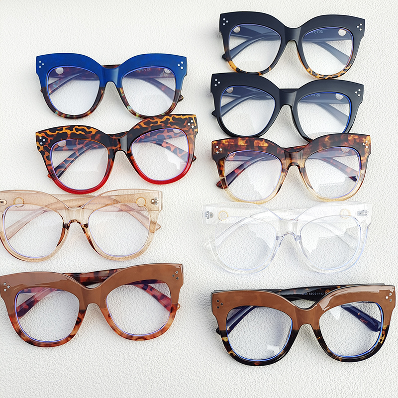 IG Style Solid Color Pc Resin Cat Eye Full Frame Optical Glasses display picture 1