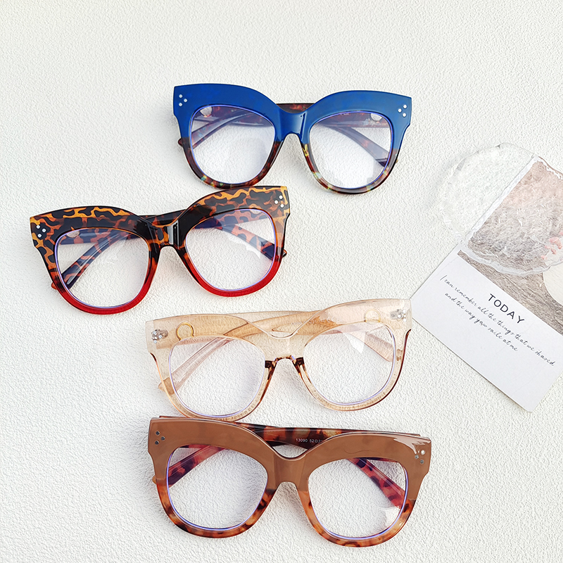IG Style Solid Color Pc Resin Cat Eye Full Frame Optical Glasses display picture 4