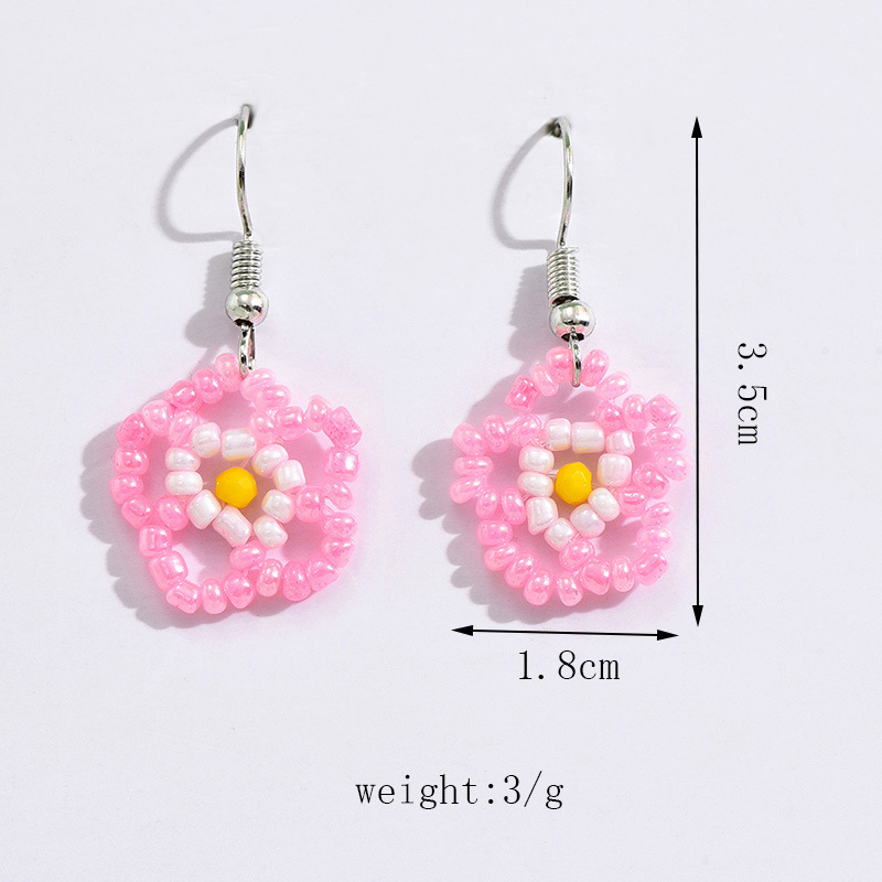 1 Pair Sweet Flower Plating Glass/Colored Glaze Ear Hook display picture 2
