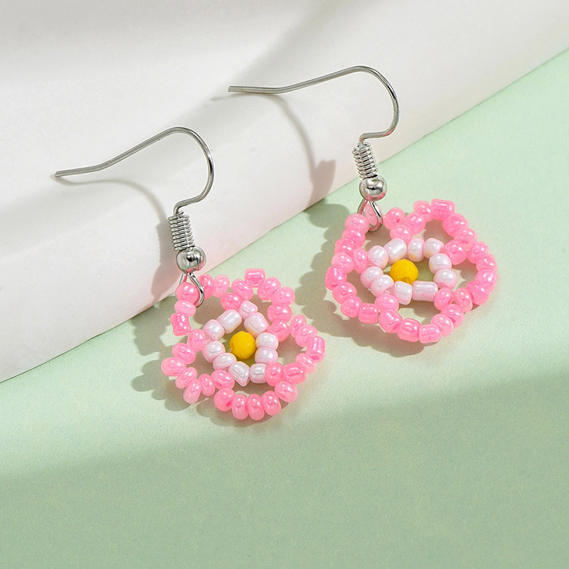 1 Pair Sweet Flower Plating Glass/Colored Glaze Ear Hook display picture 4
