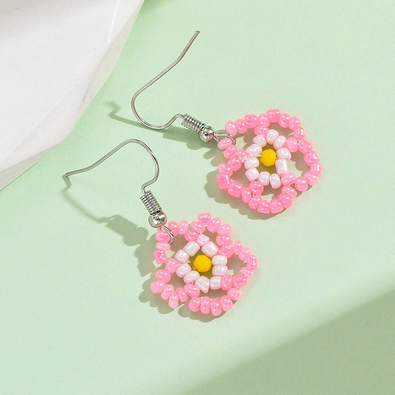 1 Pair Sweet Flower Plating Glass/Colored Glaze Ear Hook display picture 5