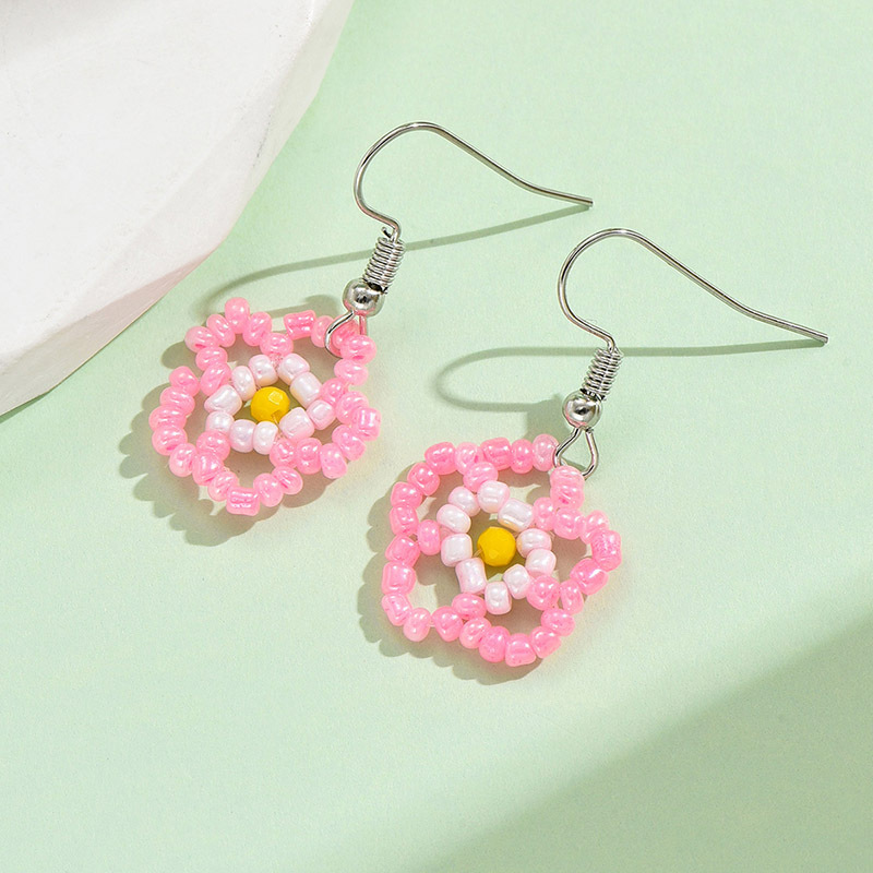 1 Pair Sweet Flower Plating Glass/Colored Glaze Ear Hook display picture 6