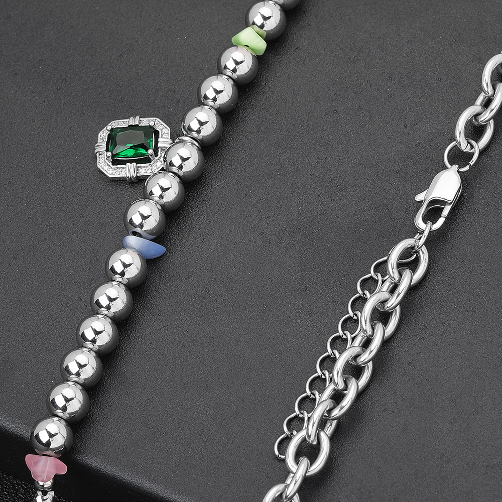 Klassischer Stil Runden Edelstahl 304 Perlen Unisex Halskette Mit Anhänger display picture 5