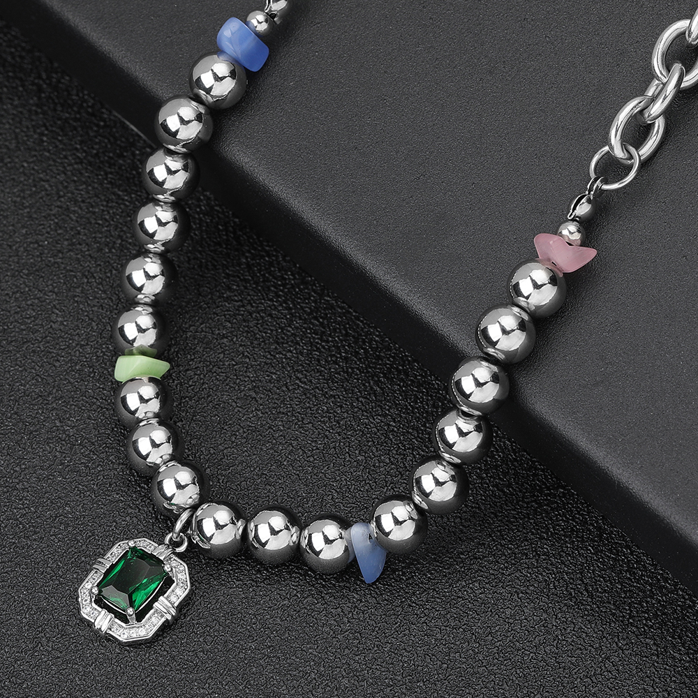 Klassischer Stil Runden Edelstahl 304 Perlen Unisex Halskette Mit Anhänger display picture 7