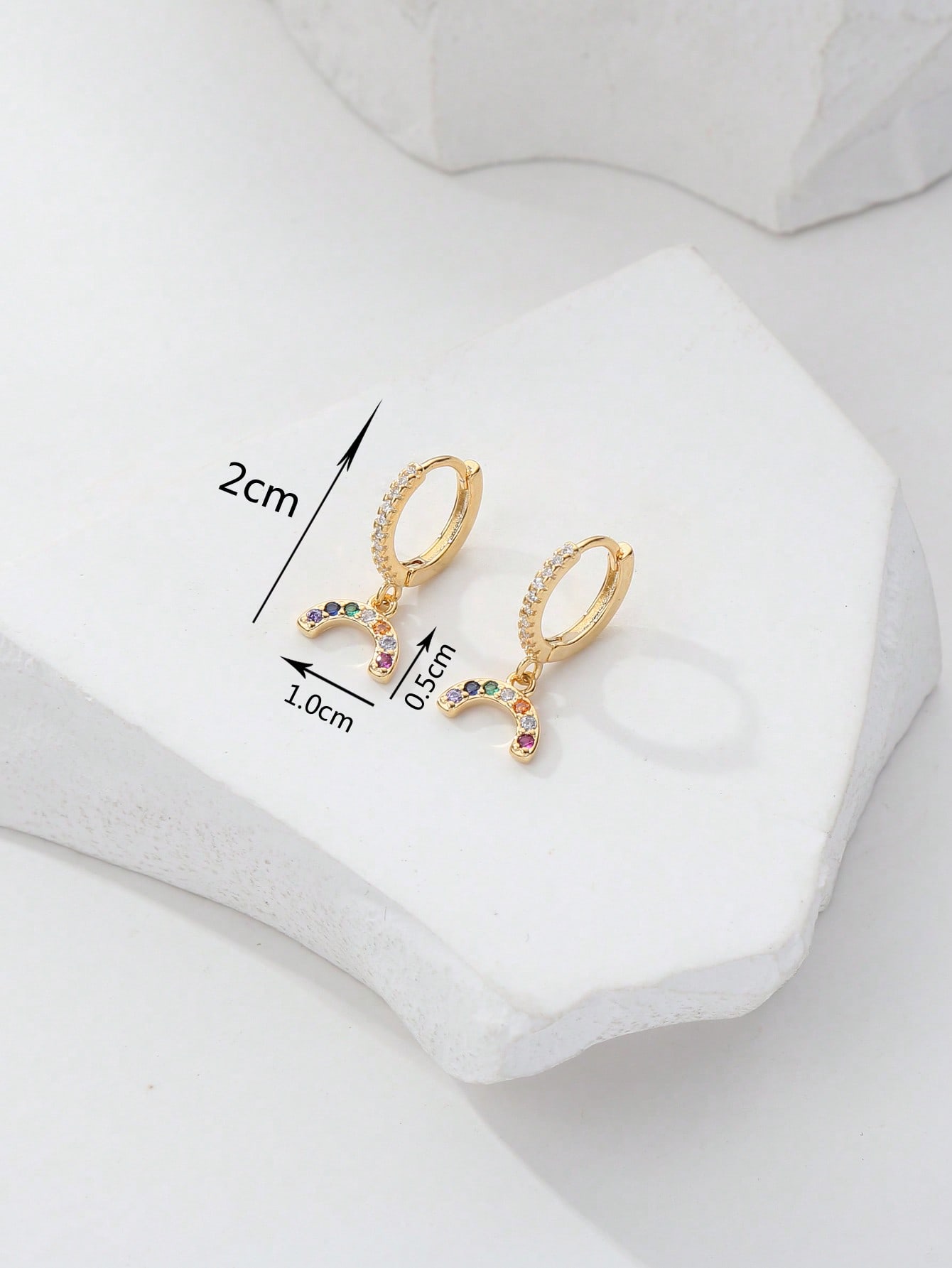 1 Pair IG Style Shiny Elk Inlay Copper Zircon 18K Gold Plated Ear Studs display picture 6