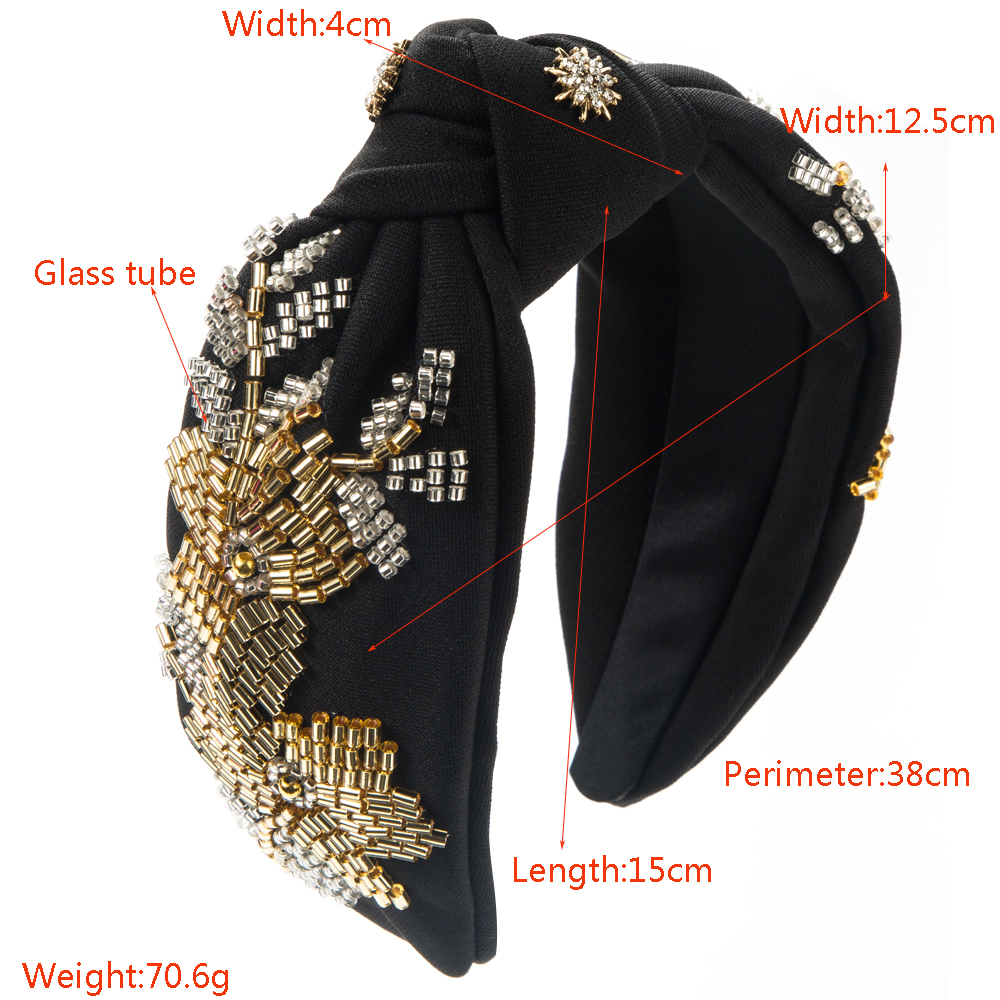 Women's Elegant Luxurious Knot Flower Cloth Beaded Inlay Artificial Crystal Hair Band display picture 1