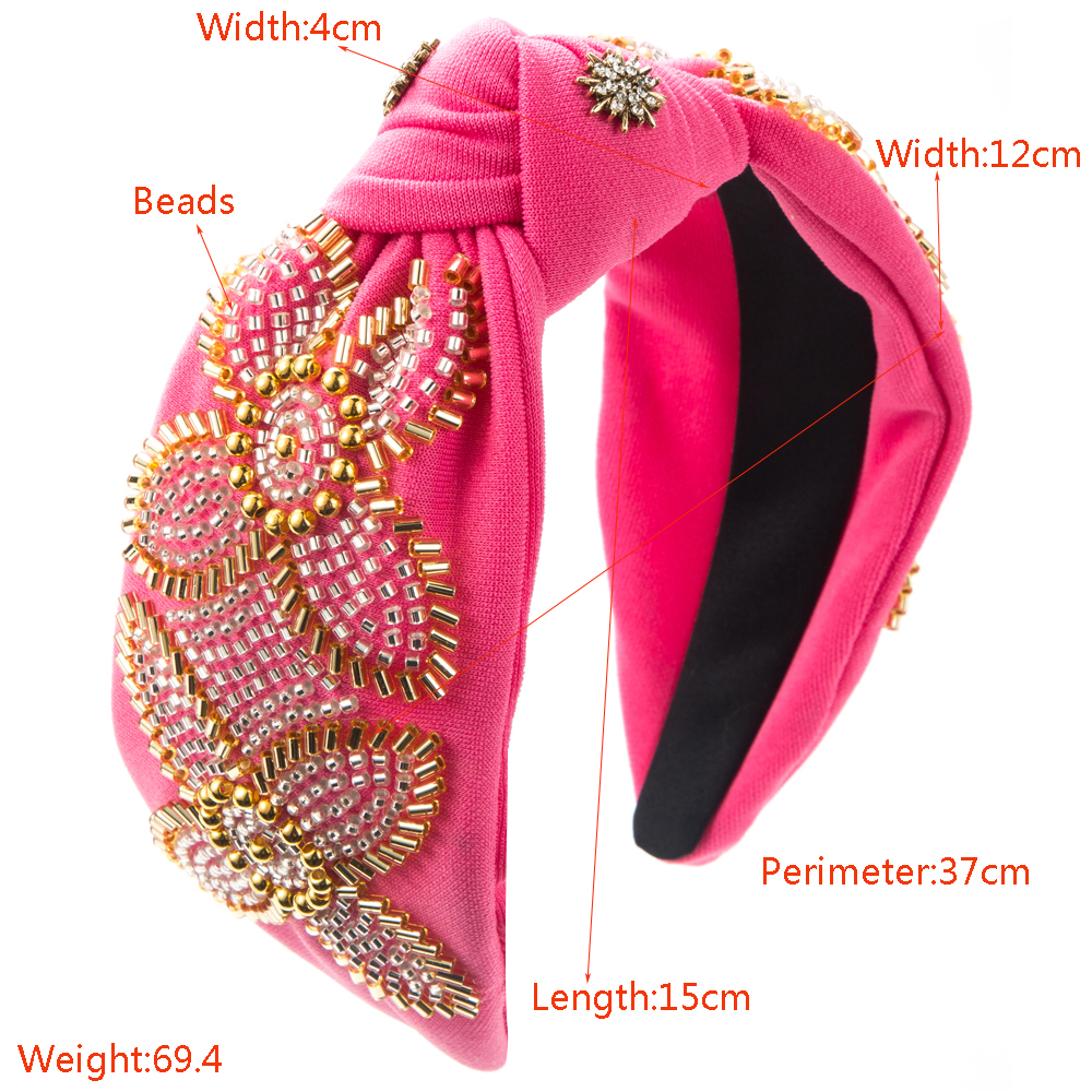 Women's Elegant Luxurious Knot Flower Cloth Beaded Inlay Rhinestones Hair Band display picture 1