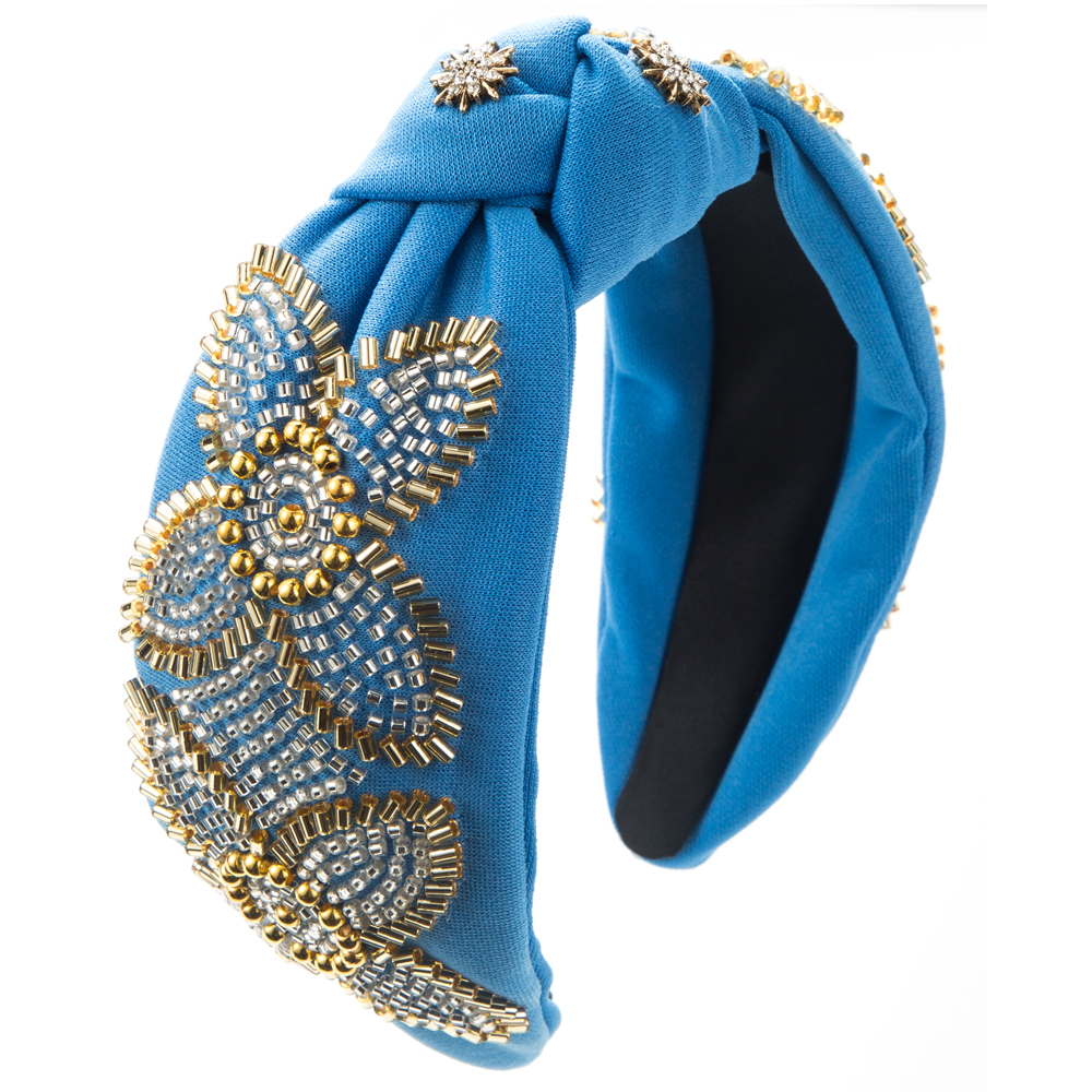 Women's Elegant Luxurious Knot Flower Cloth Beaded Inlay Rhinestones Hair Band display picture 9