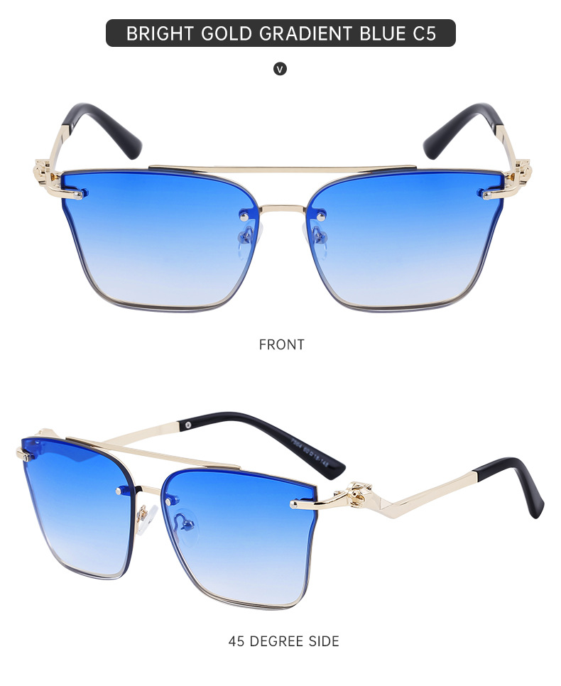 IG Style Modern Style Gradient Color Pc Square Frameless Men's Sunglasses display picture 2