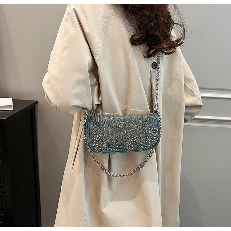 Women's Small Denim Color Block Vintage Style Classic Style Zipper Shoulder Bag display picture 2