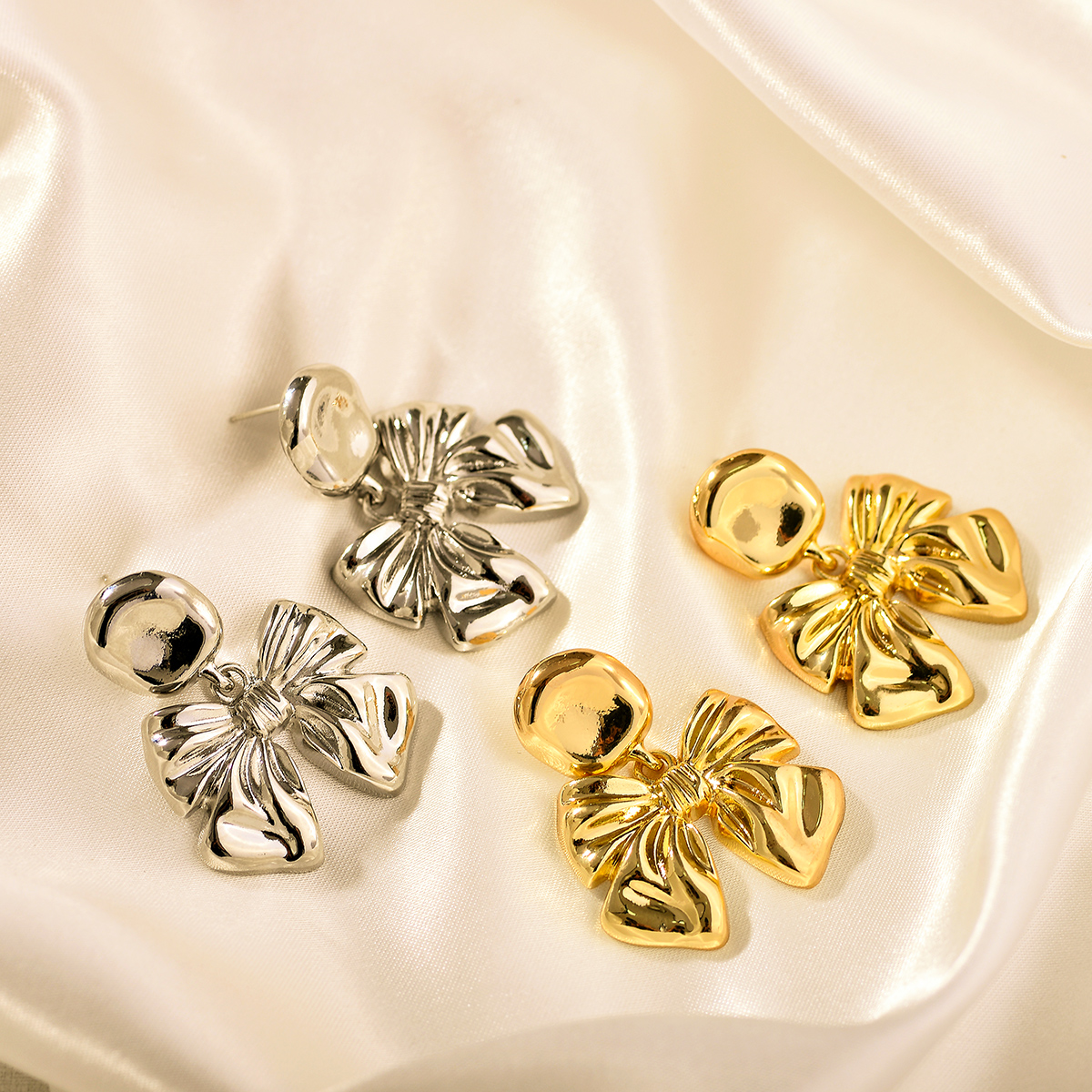 1 Pair Elegant Bow Knot Alloy Drop Earrings display picture 8