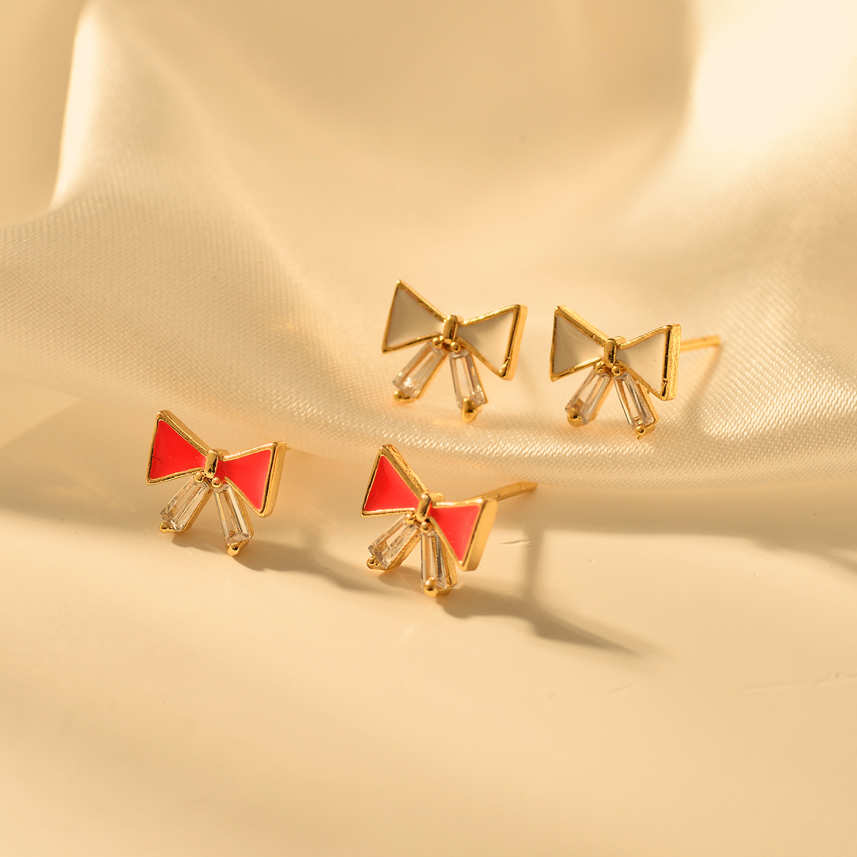 1 Pair Cute Bow Knot Alloy Ear Studs display picture 2