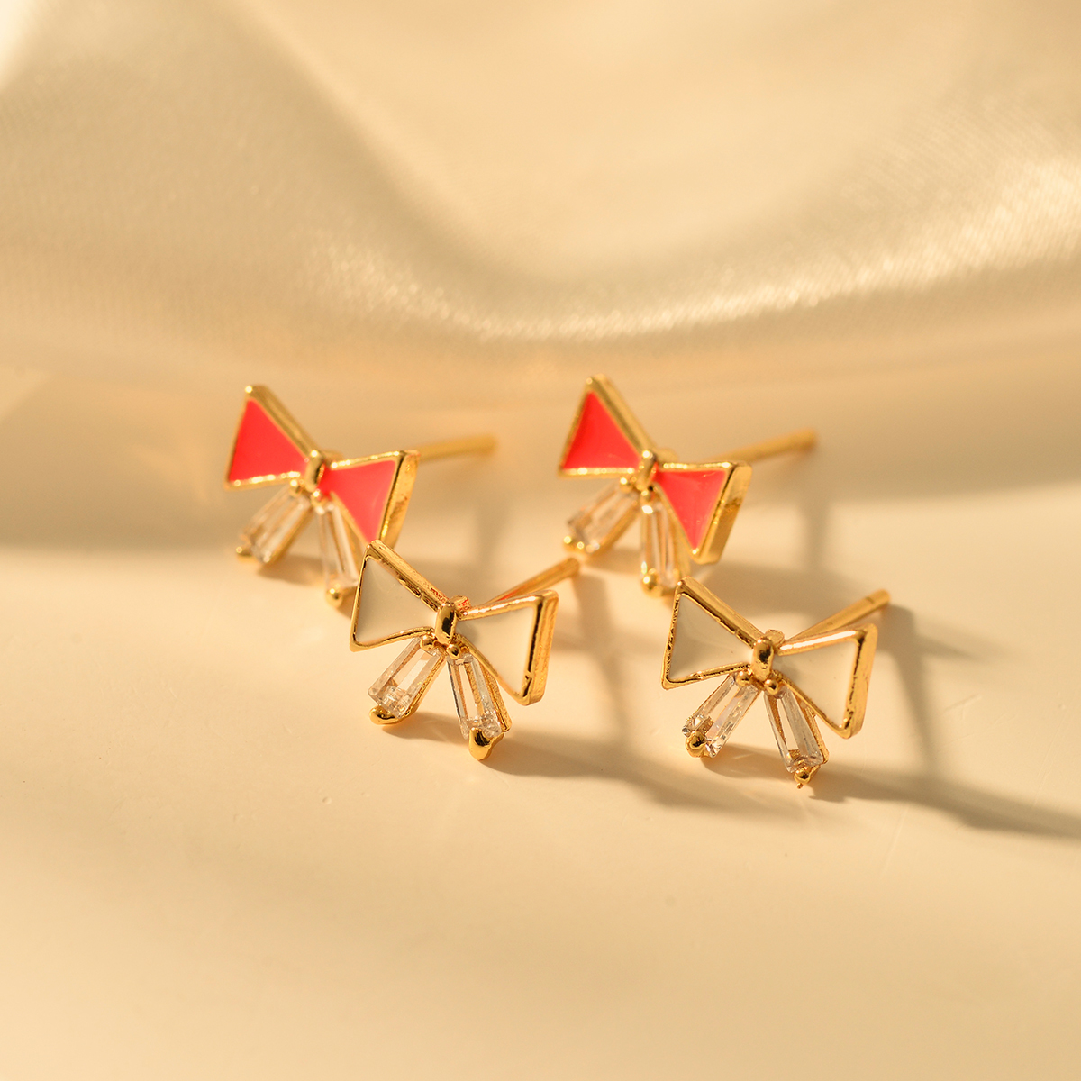 1 Pair Cute Bow Knot Alloy Ear Studs display picture 5