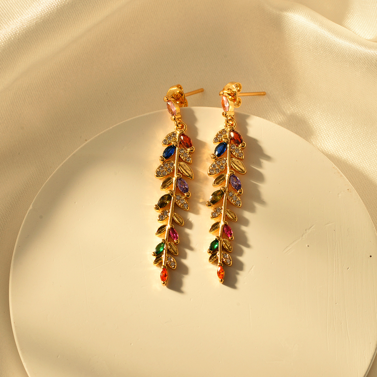 1 Pair Classic Style Grain Alloy Drop Earrings display picture 2
