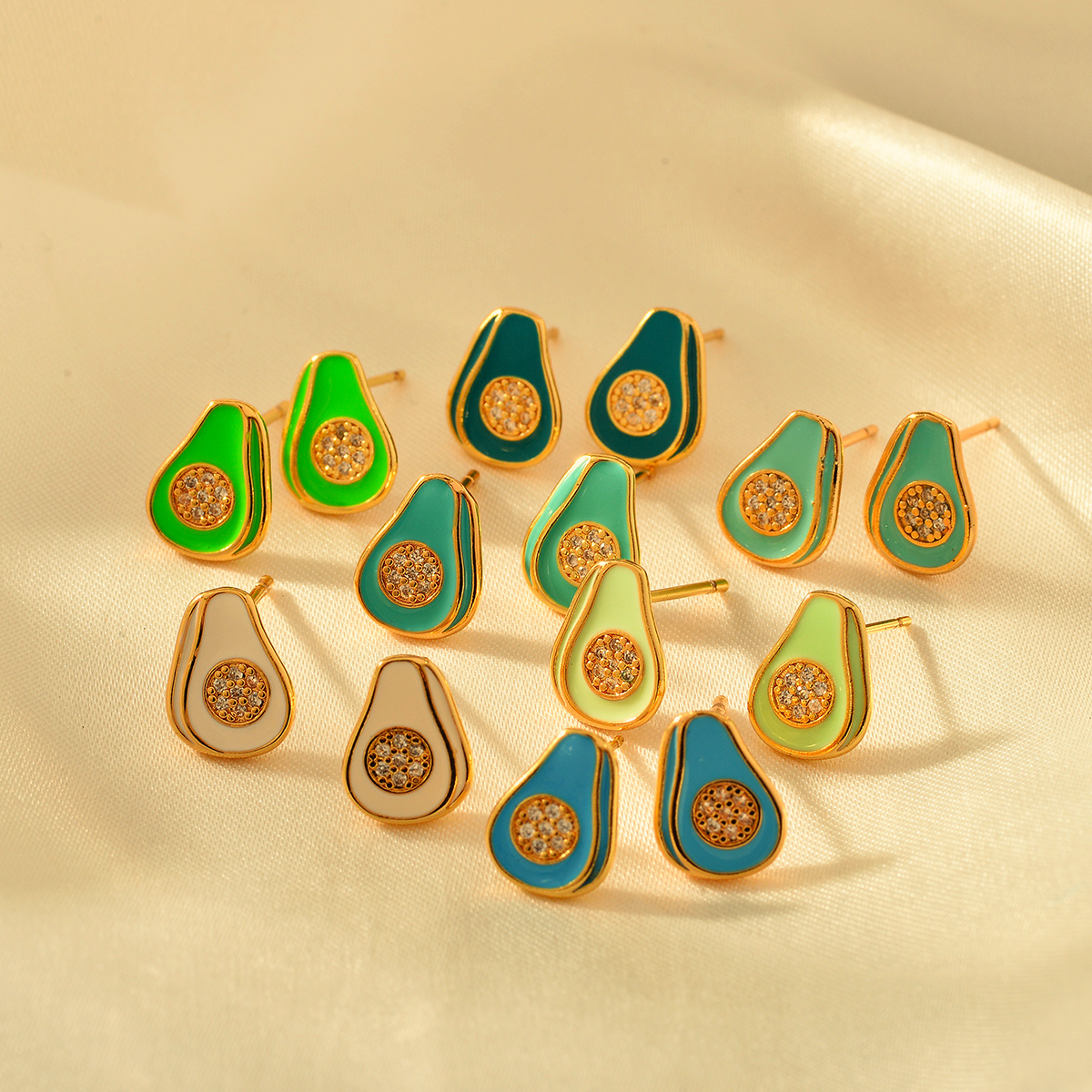1 Pair Vacation Fruit Copper Ear Studs display picture 9