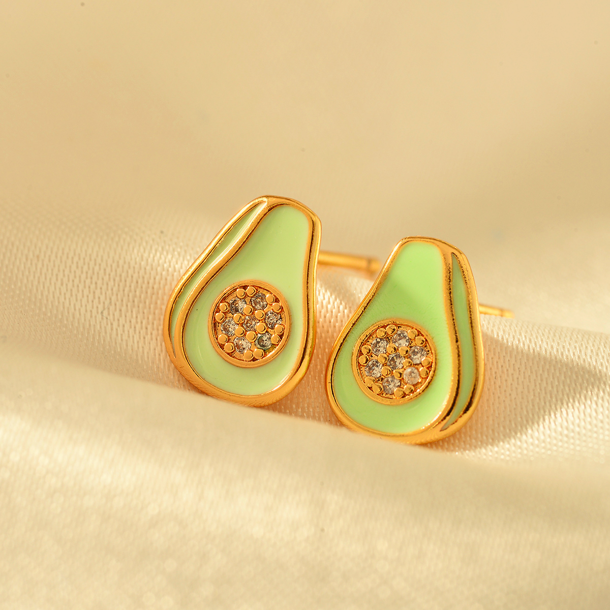 1 Pair Vacation Fruit Copper Ear Studs display picture 3