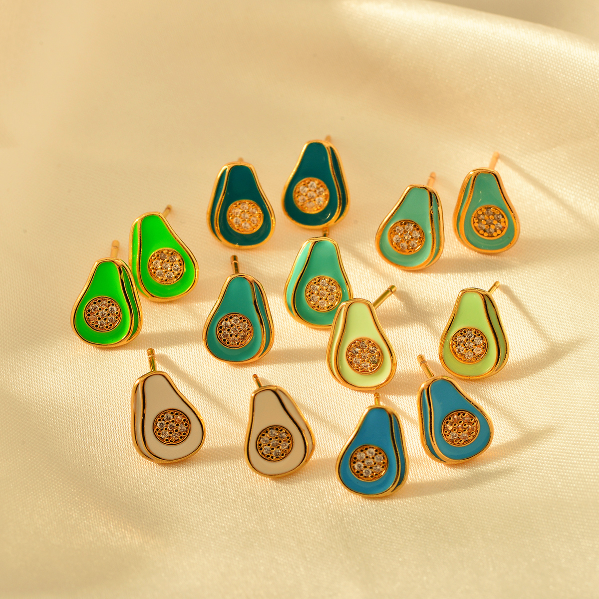 1 Pair Vacation Fruit Copper Ear Studs display picture 12