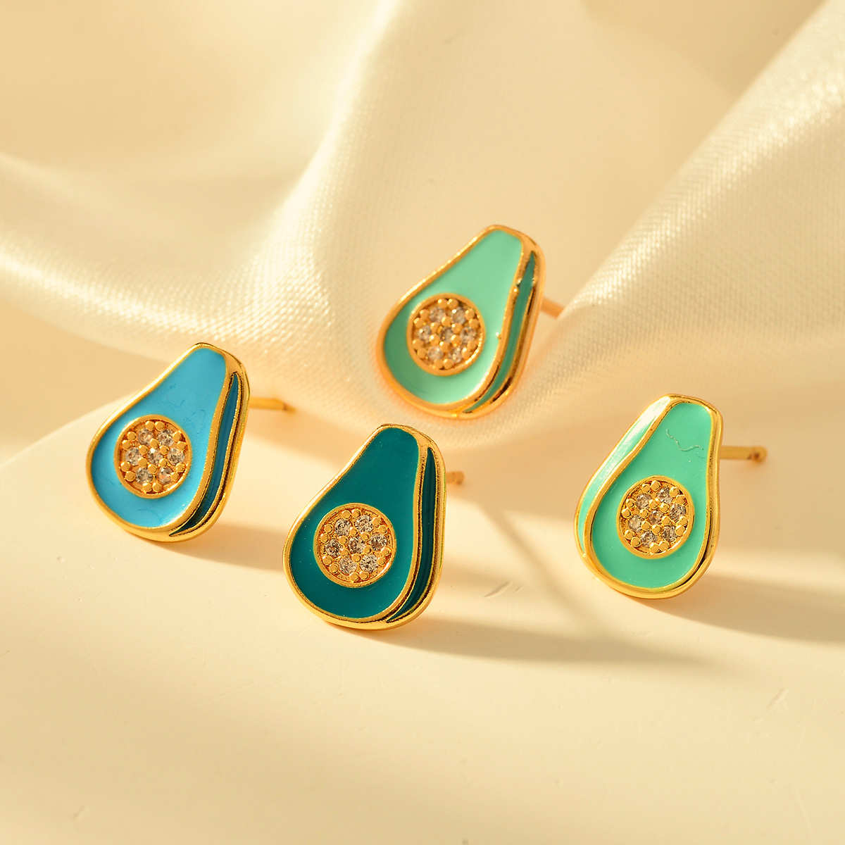 1 Pair Vacation Fruit Copper Ear Studs display picture 13