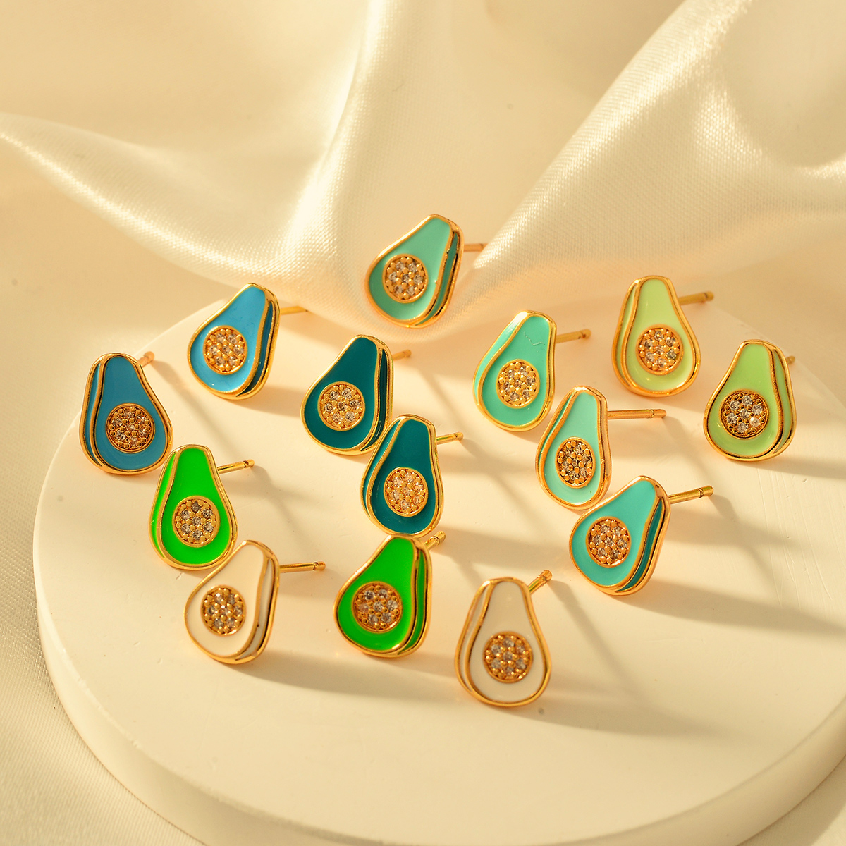 1 Pair Vacation Fruit Copper Ear Studs display picture 11
