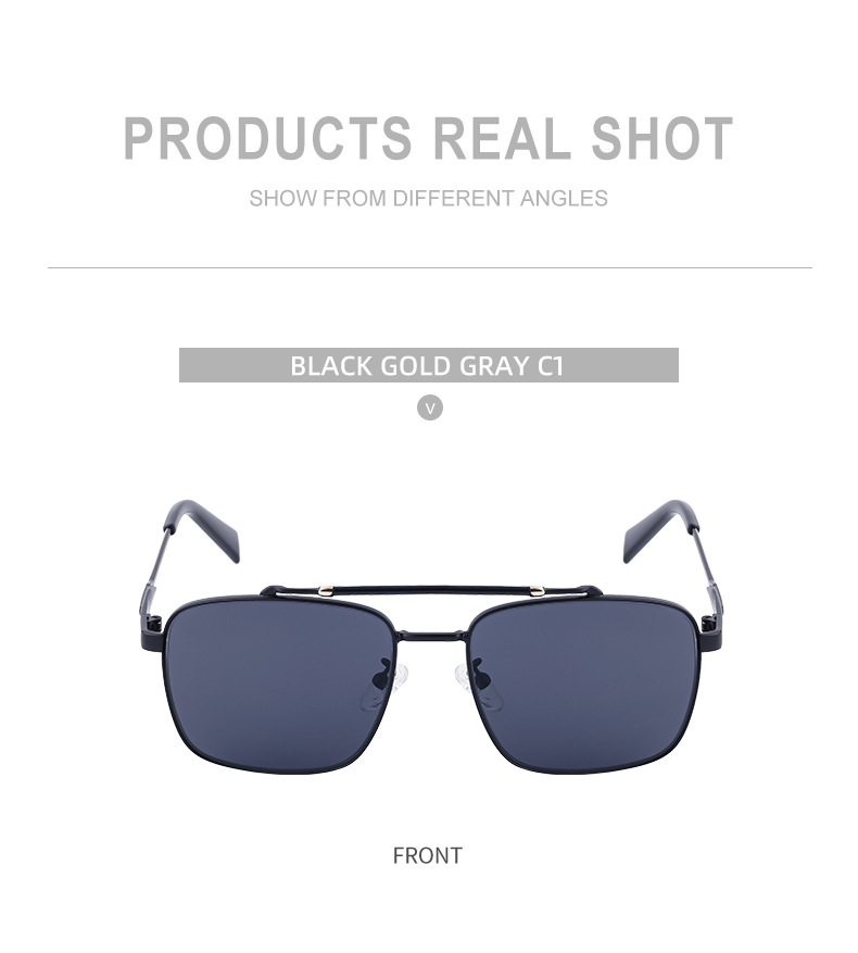 Business Solid Color Pc Square Full Frame Men's Sunglasses display picture 1