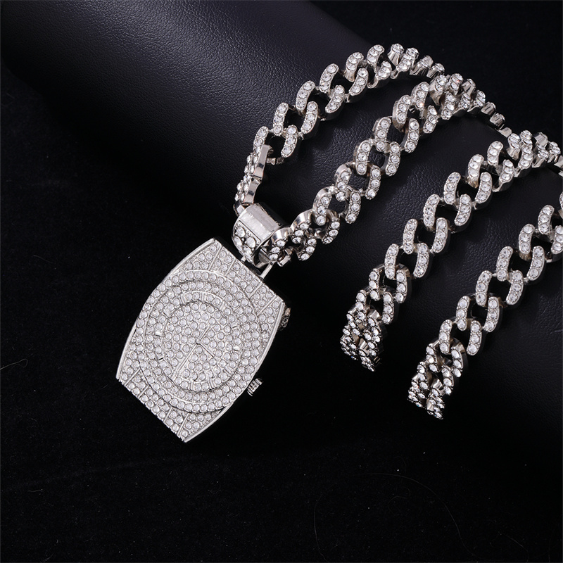 Hip-Hop Geometric Zinc Alloy Plating Inlay Rhinestones Men's Pendant Necklace display picture 3