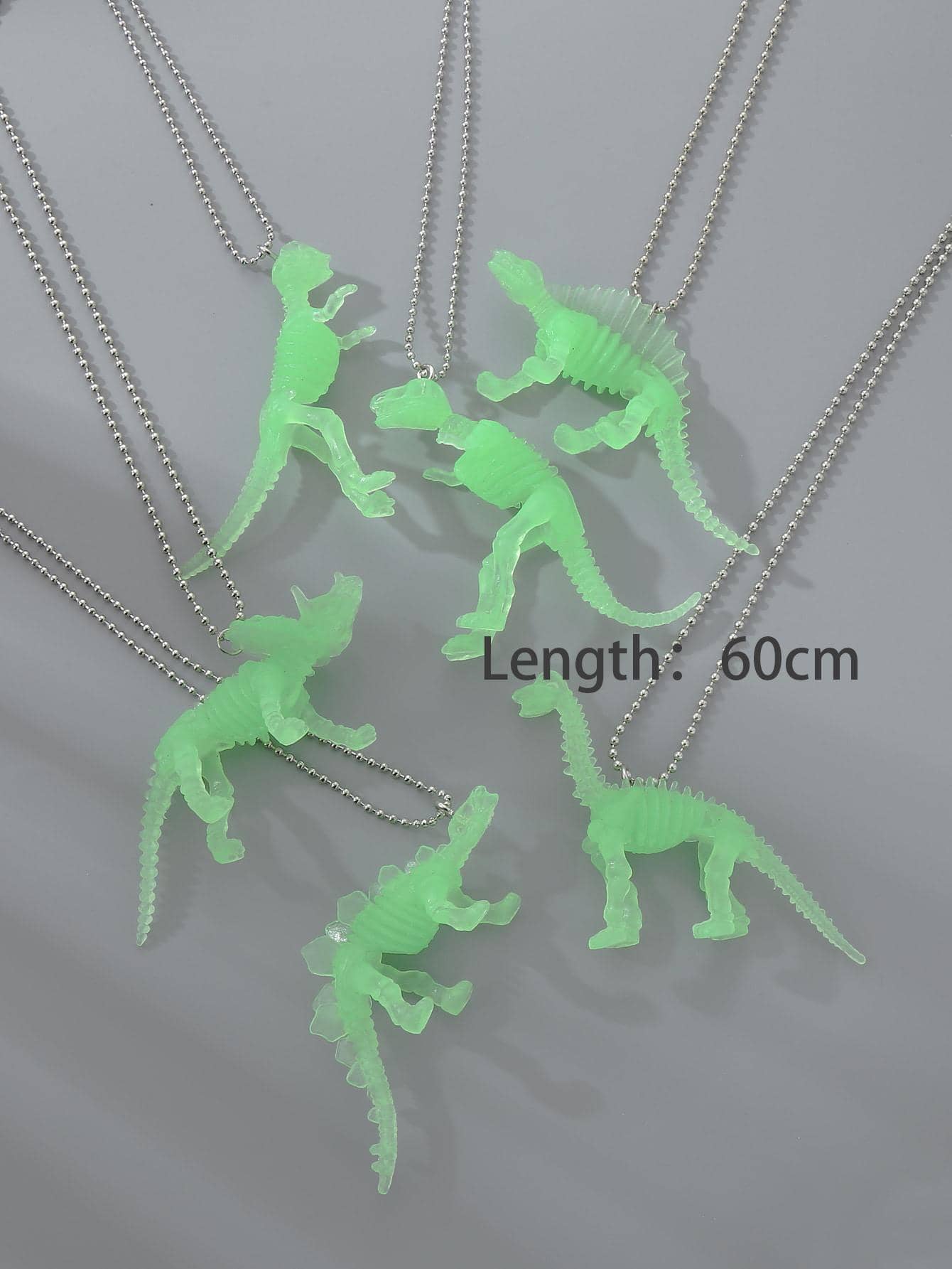Exaggerated Cool Style Dinosaur Synthetic Resin Plating Silver Plated Unisex Pendant Necklace display picture 3