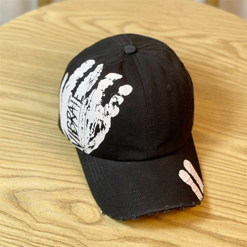 Unisex Casual Hip-hop Letter Palm Print Printing Patch Short Brim Baseball Cap display picture 4