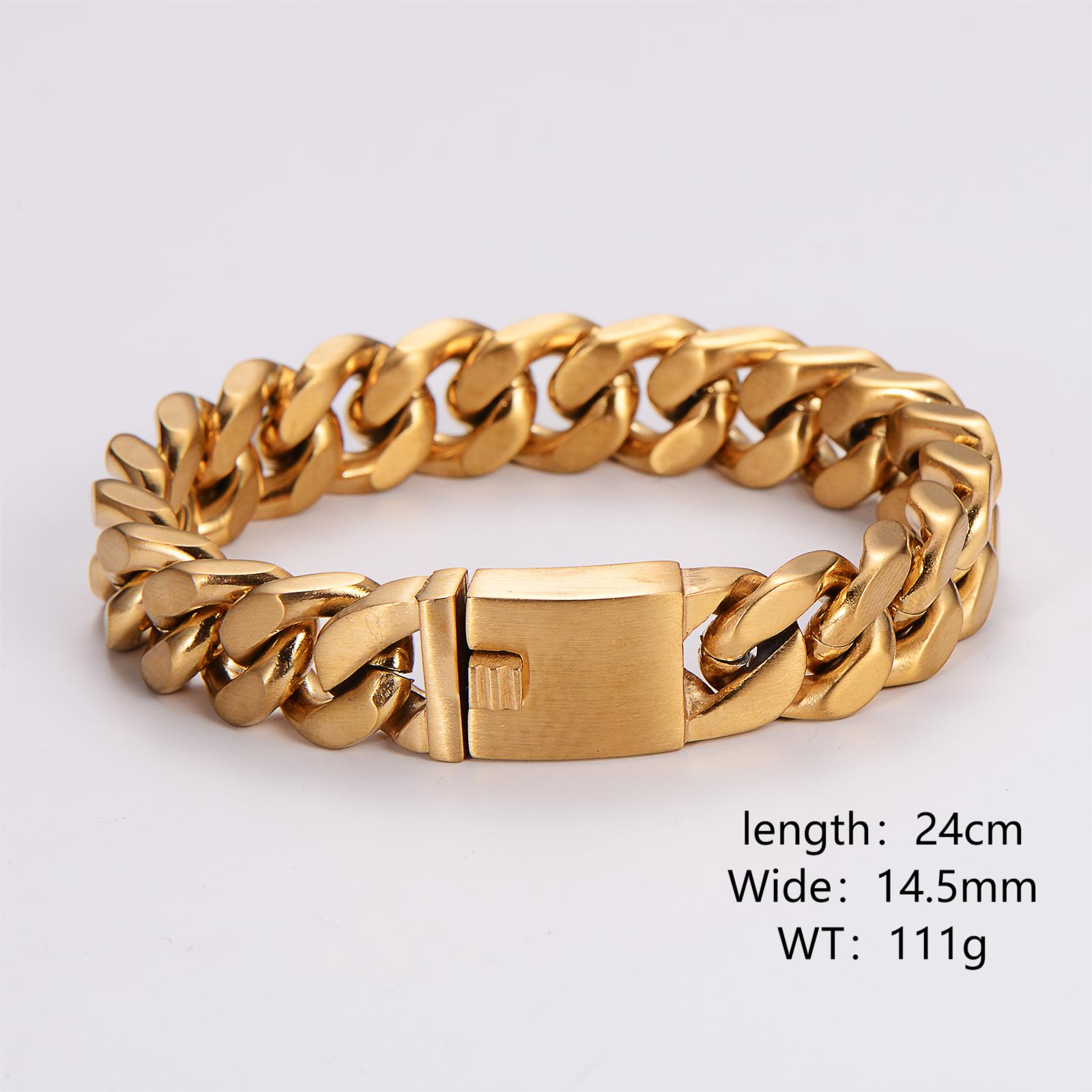 Stainless Steel 18K Gold Plated Hip-Hop Rock Cool Style Plating Geometric Bracelets display picture 3