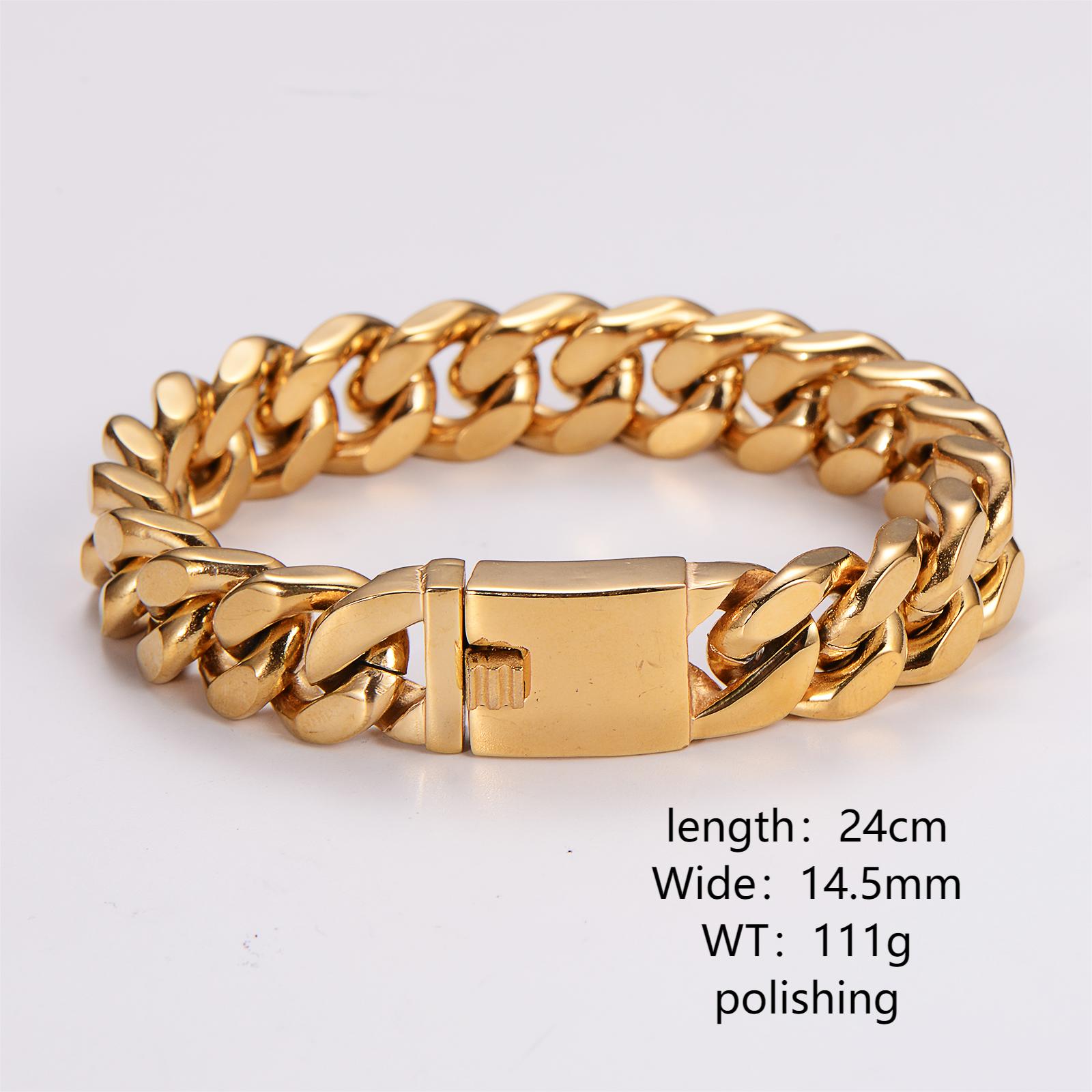 Stainless Steel 18K Gold Plated Hip-Hop Rock Cool Style Plating Geometric Bracelets display picture 1