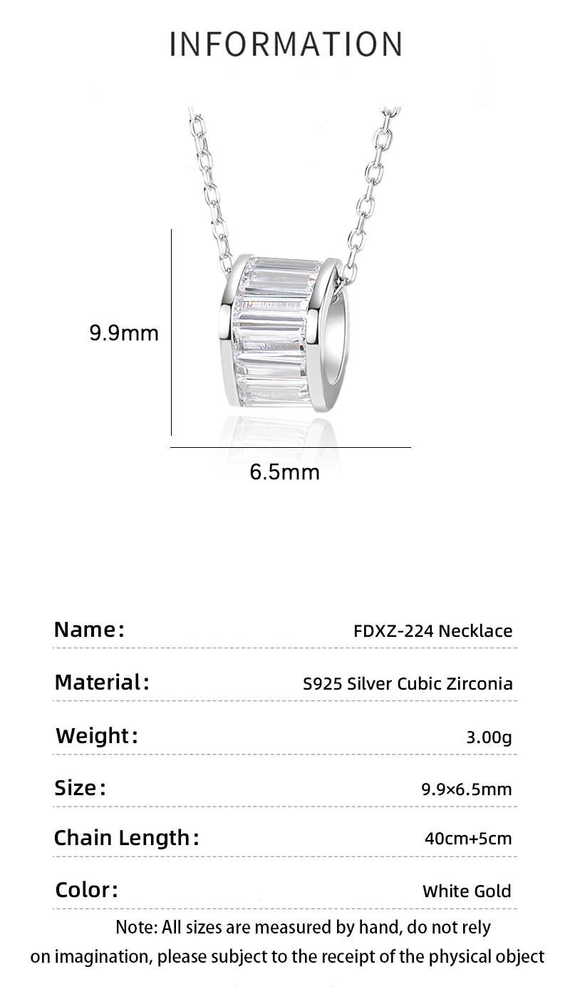 Casual Modern Style Commute Round Sterling Silver Polishing Plating Inlay Zircon Necklace display picture 4