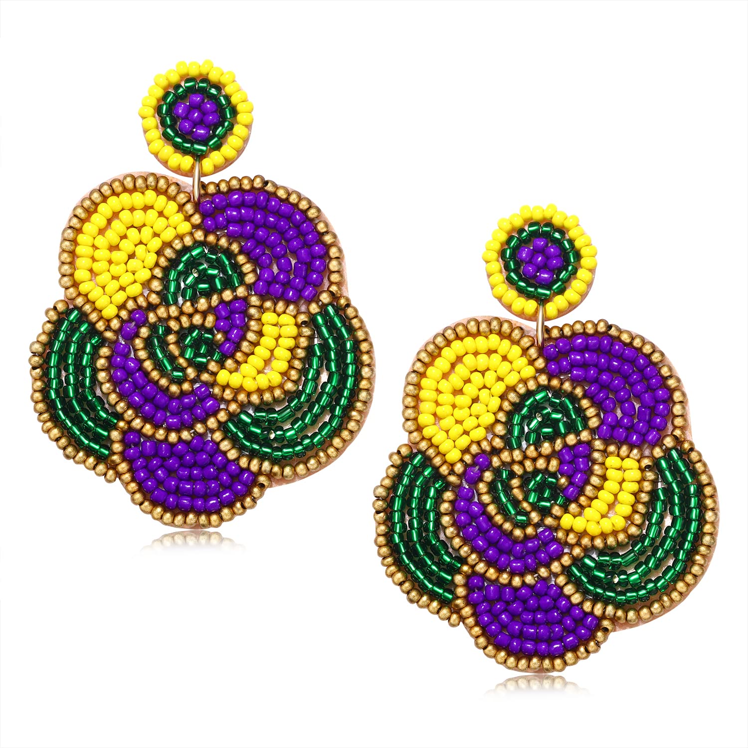 1 Pair Retro Exaggerated Commute Letter Asymmetrical Handmade Inlay Stainless Steel Cloth Rhinestones Beads Drop Earrings display picture 5