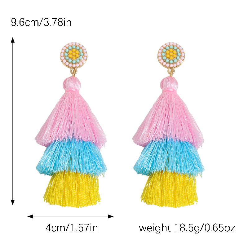 1 Pair Cute Vintage Style Water Droplets Tassel Egg Plating Inlay Alloy Cloth Rhinestones Pearl Gold Plated Drop Earrings display picture 1