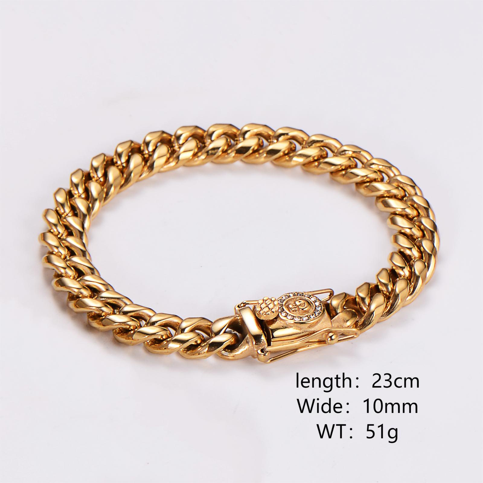 Hip-Hop Rock Cool Style Solid Color Skull Stainless Steel Plating Inlay Zircon 18K Gold Plated Women's Bracelets Necklace display picture 2
