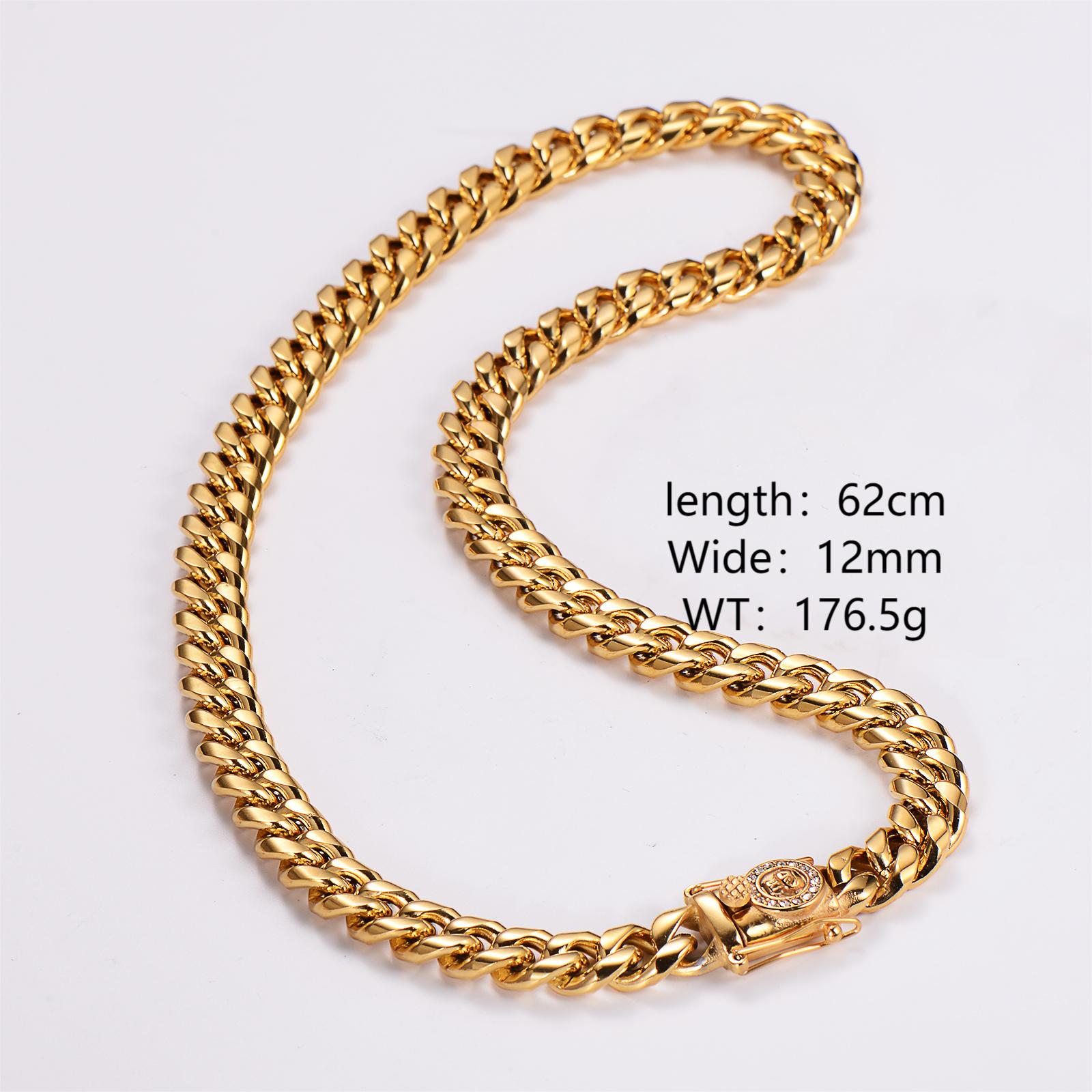 Hip Hop Rock Estilo De Moda Color Sólido Cráneo Acero Inoxidable Enchapado Embutido Circón Chapados en oro de 18k Mujeres Pulsera Collar display picture 6