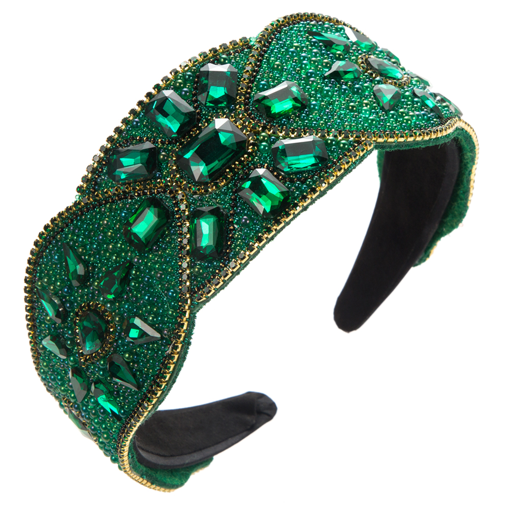 Women's Elegant Luxurious Geometric Cloth Inlay Rhinestones Glass Beads Hair Band display picture 7