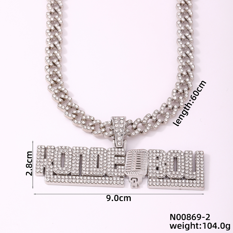 Hip Hop Letra Aleación De Zinc Enchapado Embutido Diamantes De Imitación Hombres Collar Colgante display picture 1