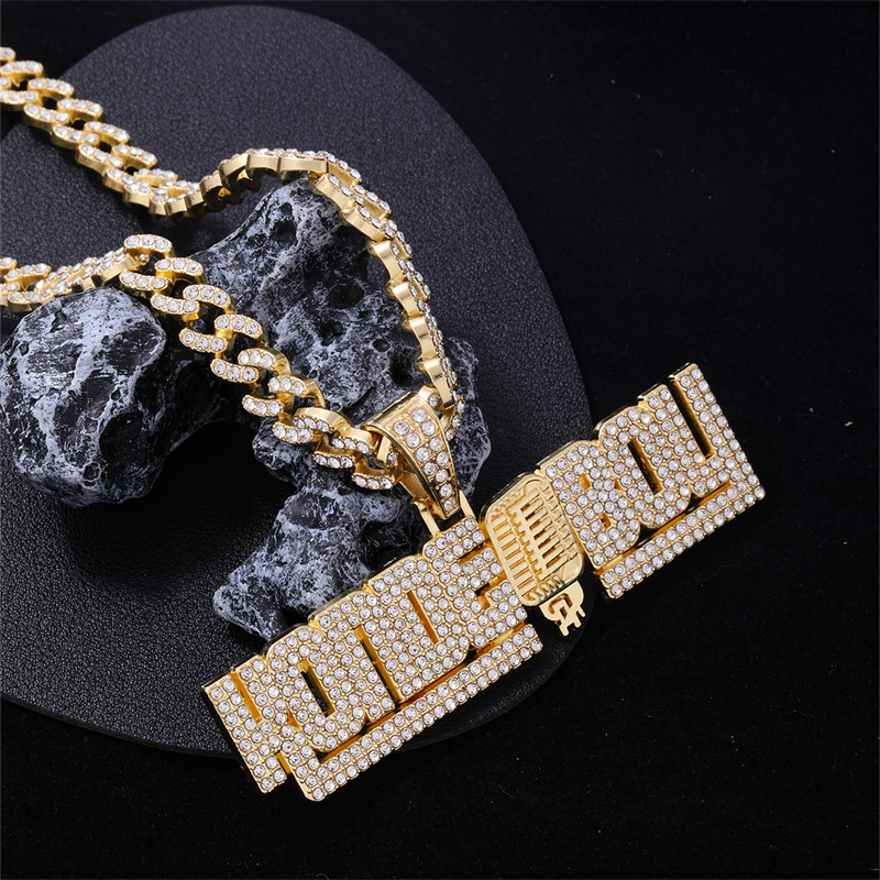 Hip Hop Letra Aleación De Zinc Enchapado Embutido Diamantes De Imitación Hombres Collar Colgante display picture 5