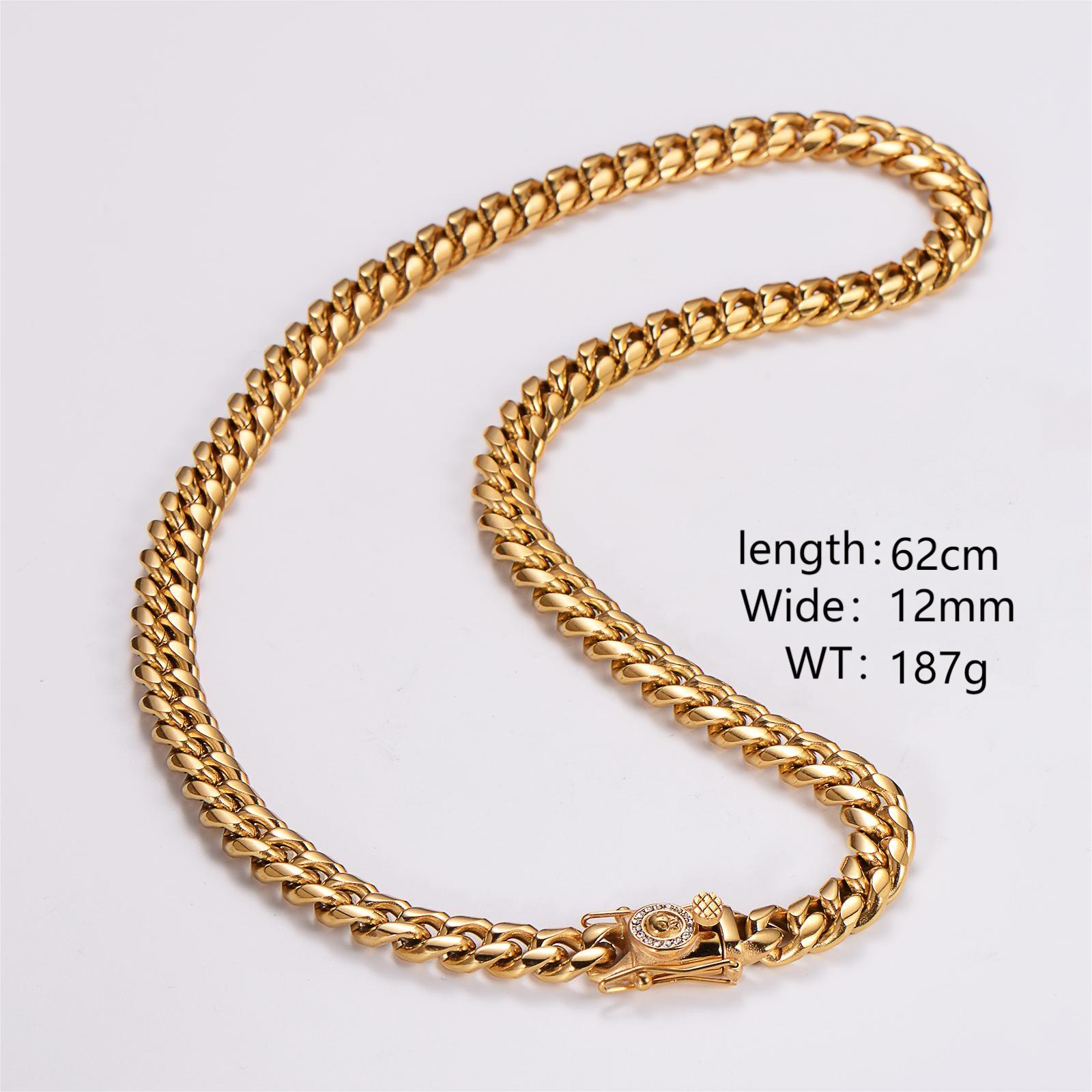 Hip-Hop Rock Cool Style Lion Solid Color Stainless Steel Plating Inlay Rhinestones 18K Gold Plated Unisex Bracelets Necklace display picture 1