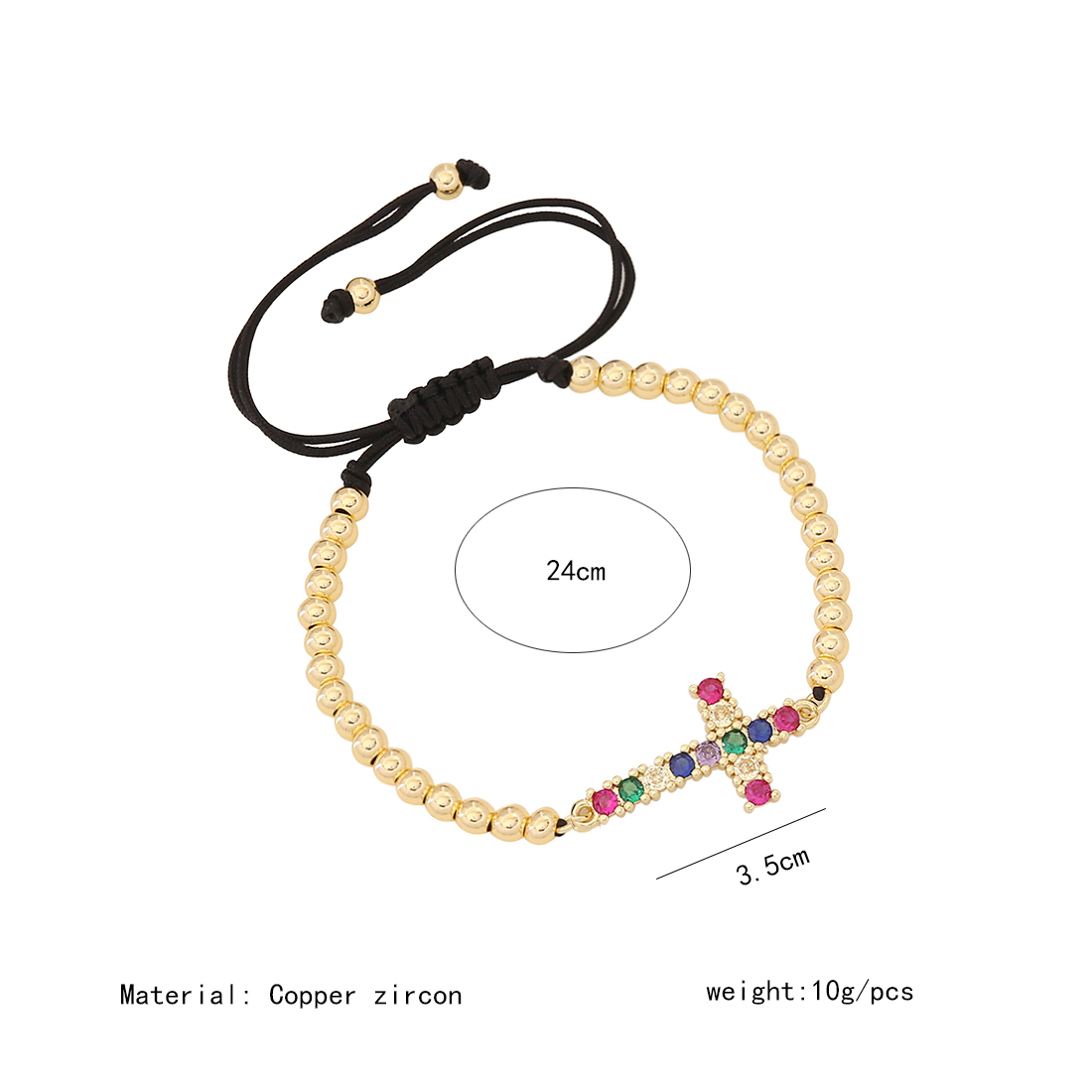 Style Simple Commuer Traverser Corde Laiton Perlé Tresser Incruster Zircon Femmes Bracelets display picture 5